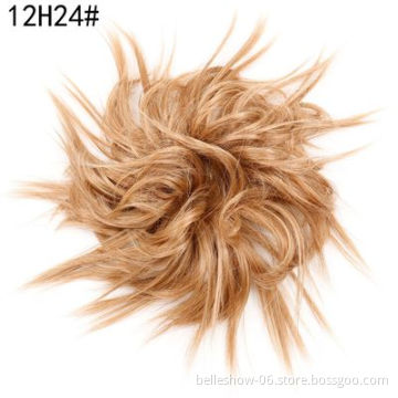 Xin Si Headwear accessories Synthetic curly elastic rubber band bun messy bun  wig bun